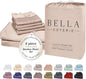 Bella Coterie 6 Piece Luxury Bamboo Viscose California King Size Sheet Set | 100% Organically Grown | Cooling for Hot Sleepers | 18" Deep Pocket | Soft & Hypoallergenic | 4 Pillowcases [Dusty Rose]
