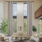 Linen Curtains 205 inch Length 2 Panels for High Ceiling Extra Long Thick Faux Linen Window Drapes Burlap Textured Curtains with Grommet for 2 Story High Living Room (52x205 Beige)