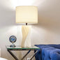 White Ceramic Table Lamps 21.5In Modern Plug in Table Lamp Bedroom Bedside