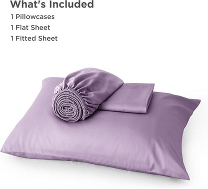 Bedsure Cooling Sheets Twin XL, Rayon Derived from Bamboo, Breathable & Soft Twin XL Sheet Sets, Deep Pocket Up to 16 Inches, Hotel Luxury Silky Dorm Bedding for Hot Sleepers, Lilac