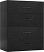 Giantex Stackable Drawers for Closet, 2-Drawer Short Dresser, Multi-Purpose Storage Cube with Anti-Scratch Pads, Anti-Tipping Devices, Storage Cabinet for Living Room, Entryway, Home Office (2, Black)