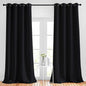 NICETOWN Black Out Curtain Panels - (52 inches by 120 Inch, Black, Set of 2) Home Decoration Thermal Insulated Solid Grommet Blackout Curtains/Drapes for Hall/Dining Room