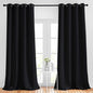 NICETOWN Patio Blackout Curtain Shades - Summer Home Decoration Thermal Insulated Grommet Blackout Draperies/Drapes for Kitchen (2 Panels, 52 inches x 95 inches,Black)