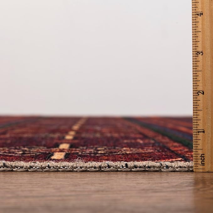 Keen Home Design 4x6 Rug - Machine Washable Area Rug with Non-Slip Backing, Ideal for Living Room, Dining Room, Bedroom - Vintage, Easy Clean, Durable, Low Pile Rug - (4' x 6')