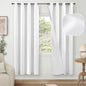Blackout Curtains for Bedroom 72 Inch Length 2 Panels Set, Thermal Insulated 100% Black Out Privacy Soundproof Grommet Farmhouse Linen Window Curtains for Living Room Darkening, White, Each 52”Wide