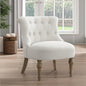 Living Room Chairs, Armless Accent Chair, Comfy Tufted Bedroom Chair, Upholstered Chair with Wooden Legs for Reading Room, Reception, Apartments and Dormitories (Beige)