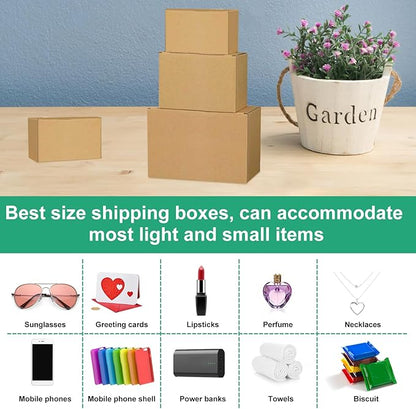 36Pcs Shipping Boxes,8x6x6 & 9x6x4 & 10x7x5 Mix and match Small Shipping Boxes,3 Sizes 12PCS Each shoe boxes cardboard.
