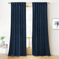 RYB HOME Velvet Curtains 96 inches - Blackout Curtains for Living Room,Thermal Insulated Noise Reducing Panels Luxury Vertical Sense Window Decor for Party Backdrops, Navy Blue, W52 x L96, 2 Panels