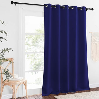 NICETOWN Blackout Curtains 84 Inch Length, Thermal Insulated Curtains for Bedroom Grommet Energy Saving Room Darkening Drapes for Living Room Window, 1 Panel, Navy Blue, 66" W x 102" L