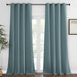 NICETOWN Blackout Greyish Blue Curtain 95 inches Long, Energy Saving Thermal Drape Grommet Sound Reducing Light Blocking Window Treatment for Bedroom, 1 Panel, W52 x L95