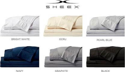 SHEEX - Original Performance Sheet Set with 2 Pillowcases, Ultra-Soft Fabric Cooling and Breathes Better Than Traditional Cotton - Carolina Blue, Full