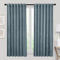 RYB HOME Velvet Curtains 72 inches Length, Back Tab & Rod Pocket Soft Fabric Curtains & Drapes for Bedroom Bathroom Cafe, Stone Blue, W 42 x L 72, 2 Panels Set