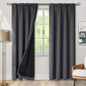 BGment Grey Blackout Curtains 84 Inch Length 2 Panels Set for Bedroom, 100% Room Darkening Thermal Insulated Dark Curtains for Living Room Soundproof Window Curtains, 52 Inch Wide