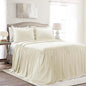 Lush Decor Ruffle Skirt Bedspread Set - 3-Piece Luxurious Farmhouse Bedding - Elegant Ruffle Detail - Timeless Style - Soft Lightweight Sheets - King, Ivory