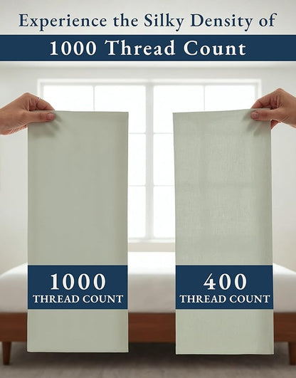 LANE LINEN 100% Egyptian Cotton Bed Sheets sábanas California King - 1000 Thread Count, Soft & Comfy Thick Bedding Sheets & Pillowcase Set, Machine Wash 15" Deep Pocket Cal King Sheet Set -Mineral