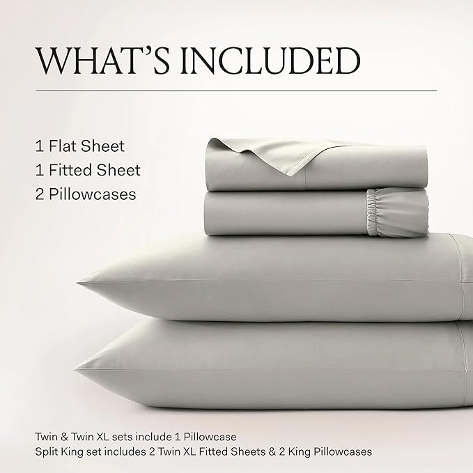 BOLL & BRANCH Signature Hemmed Sheet Set - Queen, Juniper - Luxury 100% Organic Cotton - Includes 1 Flat, 1 Fitted, 2 Pillowcases - Buttery Soft