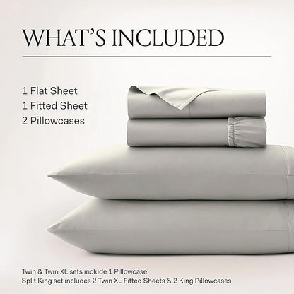 BOLL & BRANCH Signature Hemmed Sheet Set - King + Standard, Juniper - Luxury 100% Organic Cotton - Includes 1 Flat, 1 Fitted, 2 Standard Size Pillowcases - Buttery Soft