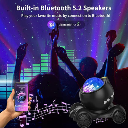 ENOKIK Northern Light Projector, Aurora Star Projector Built-in Bluetooth Speaker, White Noise Machine for Kids Adults, Galaxy Light for Bedroom/Ceiling/Party/Gift (Black)
