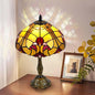 Luxury 12" Tiffany Style Table Lamp with Stained Glass & Baroque Design – Elegant Tiffany Lamp for Living Room, Bedroom, Office Decor | Includes LED Bulb, UL-Certified, Premium Resin Base