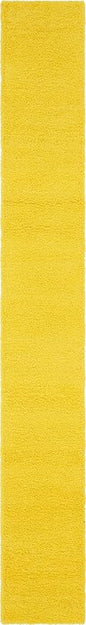 Unique Loom Solid Shag Collection Area Rug (2' 6" x 19' 8" Runner, Tuscan Sun Yellow)
