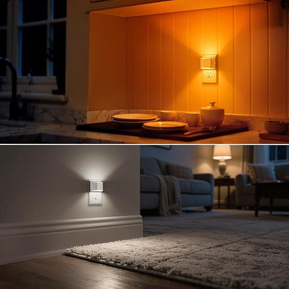 DORESshop LED Night Light[2 Pack], White Night Lights Plug into Wall, 3 Level Brightness Adjustable Plug in Night Light, Dusk to Dawn Sensor, Nightlights for Adults, Bedroom, Bathroom, Hallway, 3CCT