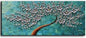 YaSheng Art - 24x60inch Large Wall Art Flowers Oil Painting On Canvas Texture Palette Knife 3D Silver Flowers Tree Paintings Abstract Artwork Canvas Wall Art Home Living Room Decor Painting