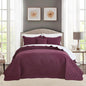 CHIXIN Bedspread Coverlet Quilt Set Full Size - Lightweight Bedding Cover - Ultrasonic Quilting - 5 Piece Reversible Bedspread - Elegant Damask Paisley Pattern (Full, Purple)