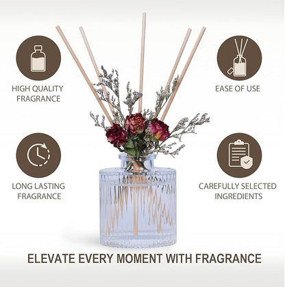 UCC Reed Diffuser Set, 3.38 oz Silver Mountain Spring Premium Scented Diffuser with Flower Sticks Home Fragrance Reed Diffuser for Bathroom Shelf Decor