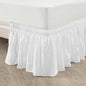 Lush Decor Ruched Ruffle Elastic Easy Wrap Around Bed Skirt Single Twin/Twin XL/Full White - Twin Bed Skirt - Dust Ruffle - White Bedskirts