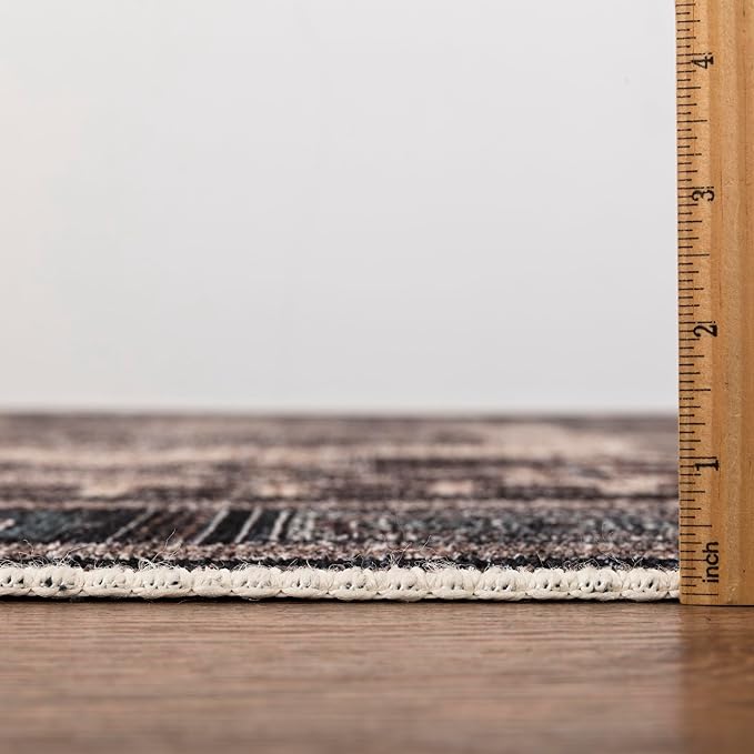 Keen Home Design 3x5 Rug - Machine Washable Entry Rug with Non-Slip Backing, Ideal for Enteryway, Kitchen, Bathroom, Laundry Room - Vintage, Easy Clean, Durable, Low Pile Rug - (3' x 5')