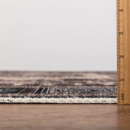 Keen Home Design 6x9 Rug - Machine Washable Area Rug with Non-Slip Backing, Ideal for Living Room, Dining Room, Bedroom - Vintage, Easy Clean, Durable, Low Pile Rug - (6' x 9')
