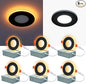 CycevSun 3 Inch Black LED Recessed Lights with Night Light, Dimmable & 5CCT Selectable Canless Downlight Wafer Outdoor Soffit, 6W, ETL, IC Rated, 6 Pack