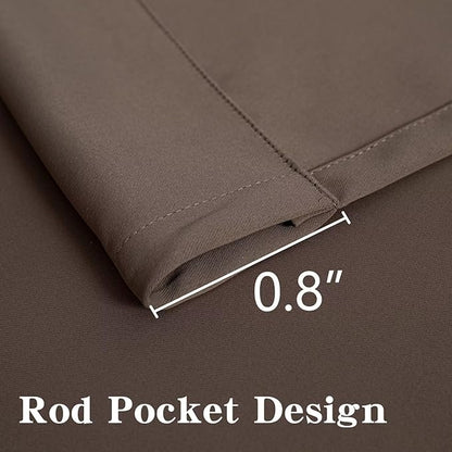 Blackout Curtains for Bedroom 1 Panel, Custom Curtains Thermal Insulated Khaki, Rod Pocket Room Darkening Drapes for Living Room Windows Luxury Decor(Custom Size,Khaki)