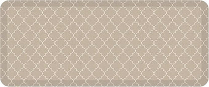 GelPro Anti-Fatigue Designer Comfort Kitchen Floor Mat, 20x48, Trellis Khaki Stain Resistant Surface with 3/4” Thick Ergo-Foam Core for Health and Wellness