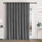 Macochico Extra Wide 100% Blackout Chenille Curtains 100" Wx102 L Thermal Curtains for Sliding Door Room Divider Living Room Bedroom Hotel Dark Grey Blackout Curtains Grommet with Tieback 1 Panel