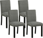 Giantex Dining Chairs Set of 4, Fabric Upholstered Parsons Kitchen Chair w/Nailhead Trim,Solid Rubber & Bent Wood Legs, Thick Padded Seat, Armless Side Chairs for Living Dining Room Restaurant, Grey