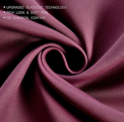 MIUCO Room Darkening Grommet Blackout Window Curtains Panels for Bedroom Set of 2 52x84 Inch Aubergine, Bonus 2 Tie Backs Included