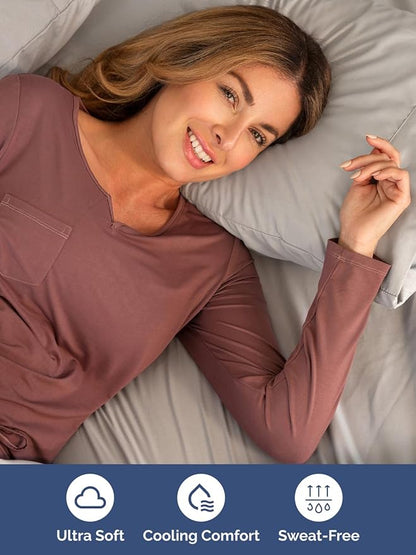 Extra Deep King Sheet Set - 6 Piece Breathable & Cooling Sheets - Hotel Luxury Bed Sheets Set - Easy & Secure Fit - Soft, Wrinkle Free & Comfy Sheets Set - Light Grey Sheet Set with Extra Deep Pockets