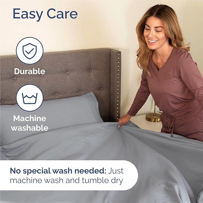King 6 Piece Sheet Set - Cooling & Breathable Bed Sheets - Hotel Luxury Bed Sheets for Women, Men, Kids & Teens - Bedding with Deep Pockets & Easy Fit - Soft and Wrinkle Free - King Steel Blue Sheets