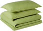 Amazon Basics Brushed Microfiber Comforter Set, Extra Soft with Natural Texture, 3-Piece, King, Green