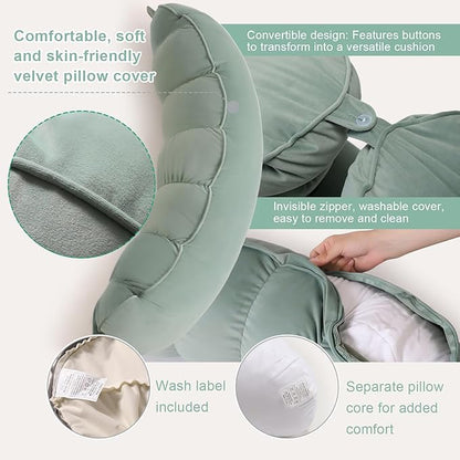 Peallow(Pat. Pend) – Long Round Body Pillow for Adults, Bolster Pillow for Sleeping, Soft and Supportive Pillow for Sleeping & Lumbar Support