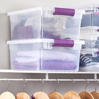 Sterilite 48-Pack 15 Quart ClearView Latch Box, Stackable Organizer Bins with Latching Lids - Clear Plastic Organization Containers for Closet, Bedroom, Shelving Units and Everyday Home Storage