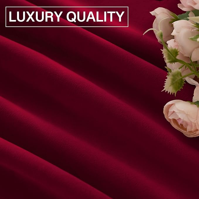 StangH Red Velvet Curtains 62 inch Width for Sliding Door Room Dakening Privacy Protect Doorway Dividers for Living Room/Theater/Christmas Decor, W62 x L84, 2 Panels