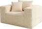 Single Sofa Foam Couch Sofa for Small Spaces, Giant Bean Bag Chair, Comfy Sofas with Removable Cover Furry Couch Pillows for Living Room, Bedroom, Apartment, Dorm, Office