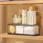 Medicine Cabinet Organizer 2 Pack, Stackable Storage Drawers with Removable Divider, Make Up Organizer for Bathroom Mirror Cabinets, Vanity, Closet, Countertop - Clear