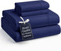 Casa Platino King Size Sheet Set – 4 Piece Bedding Set, Pre-Washed Ultra Soft Brushed Microfiber, Cozy Fit, Deep Pocket 15” Sheet, Fade Resistant, Lightweight, Breathable Fabric - Navy Blue
