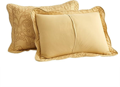 CHIXIN Microfiber Standard Pillow Shams Set of 2 - Decorative Quilted Pillow Covers - Lagoon - Size (20" x 26")