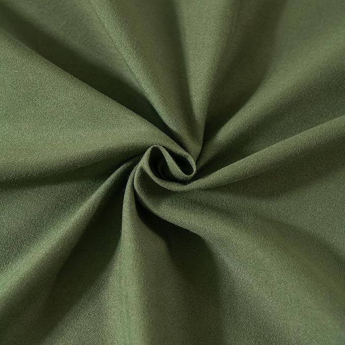 Bed Skirt Queen Size Ruffled Bed Skirt with Split Corners, 18 Inch Drop Dust Ruffle Bed Skirts with Platform, Green