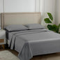 Carressa Linen Luxury Egyptian Cotton King Stripe Sheet Set, 600 Thread Count Extra Long Staple 4 PC Set, King Damask Sheets, Soft, Cooling Sateen Weave Striped Sheets Upto 18" Deep Pocket - Dark Grey