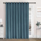 Macochico 100% Blackout Chenille Curtains for Sliding Door Thermal Insulated Noise Reducing Drapery for Living Room Bedroom Hotel, Grommet Curtains with Tieback, Teal Blue, 120" Wx96 L 1 Panel